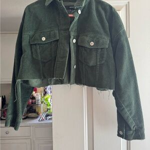 Forever 21 Olive Corduroy Utility Jacket